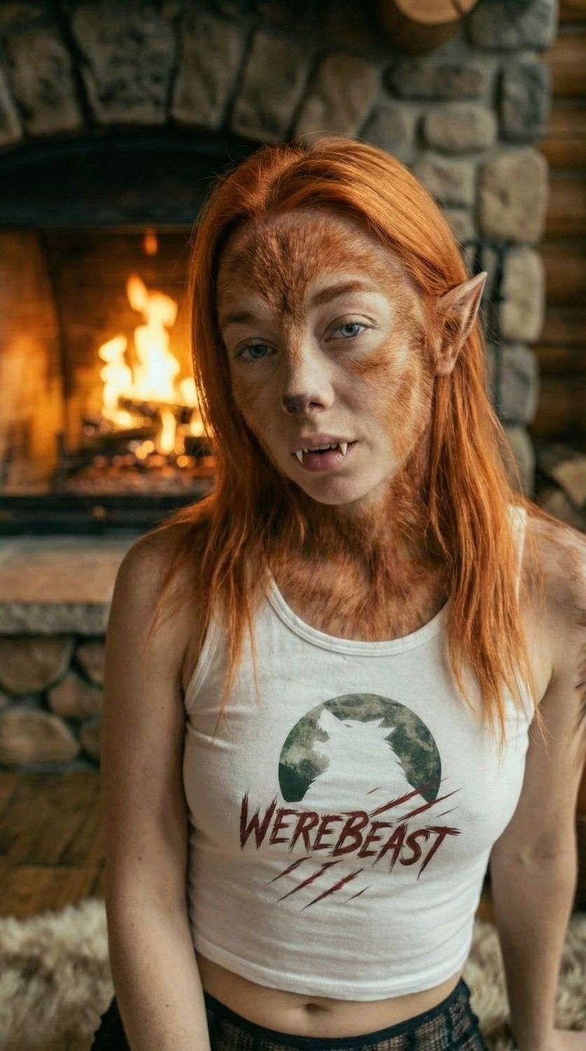 Hazel by the fire